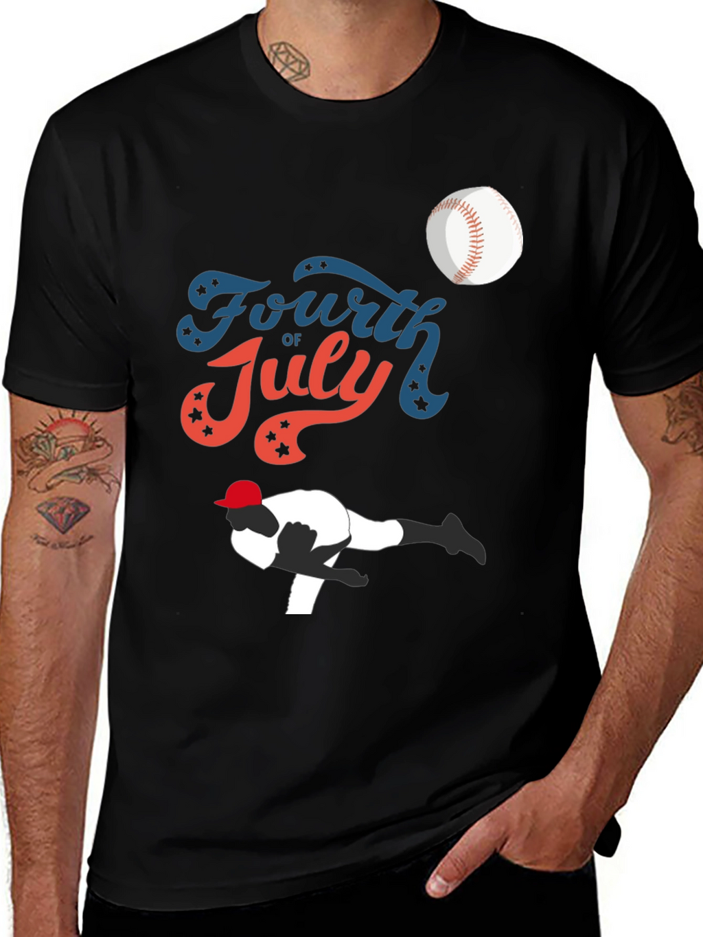 Fourth of July Baseball Graphic Tee