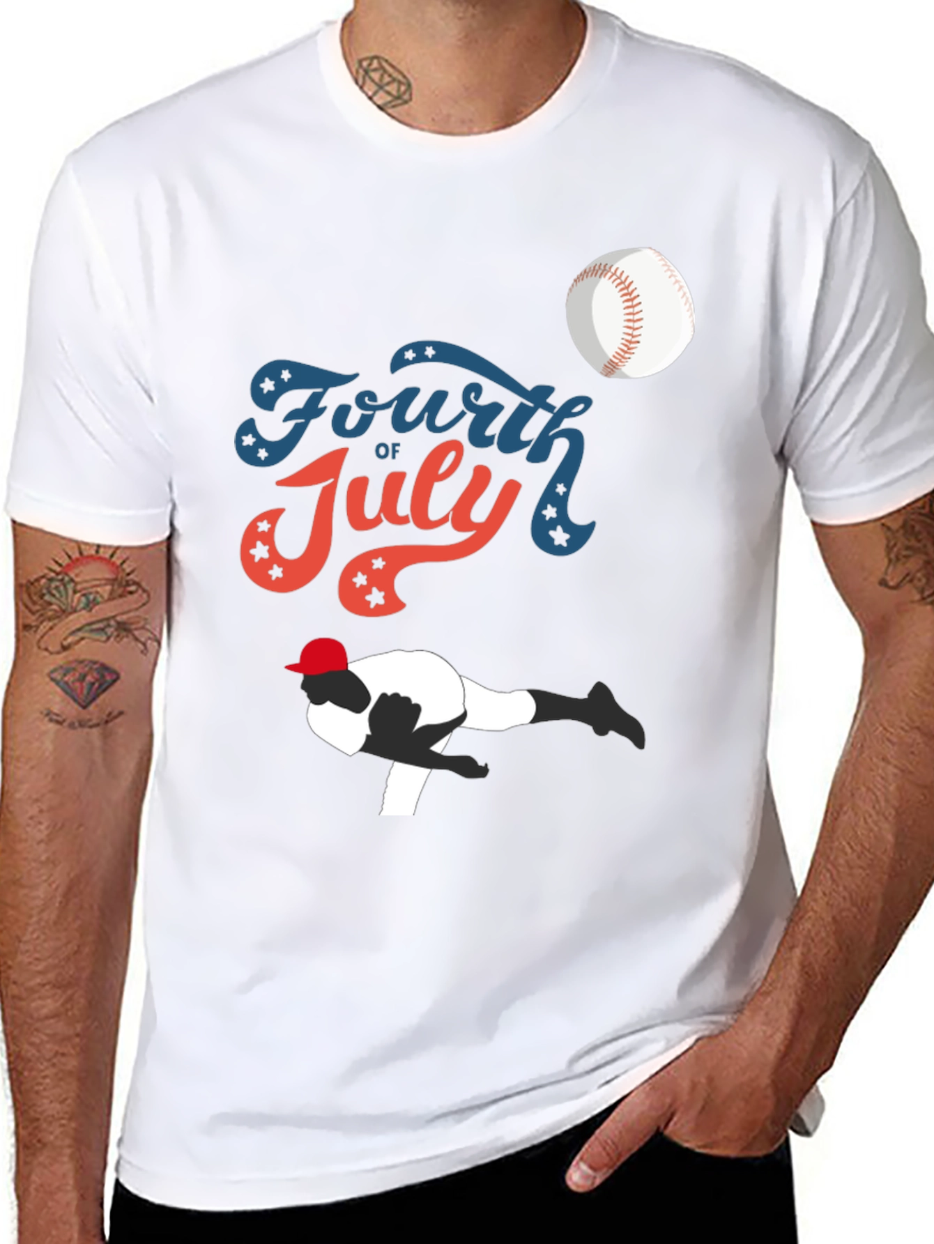 Fourth of July Baseball Graphic Tee
