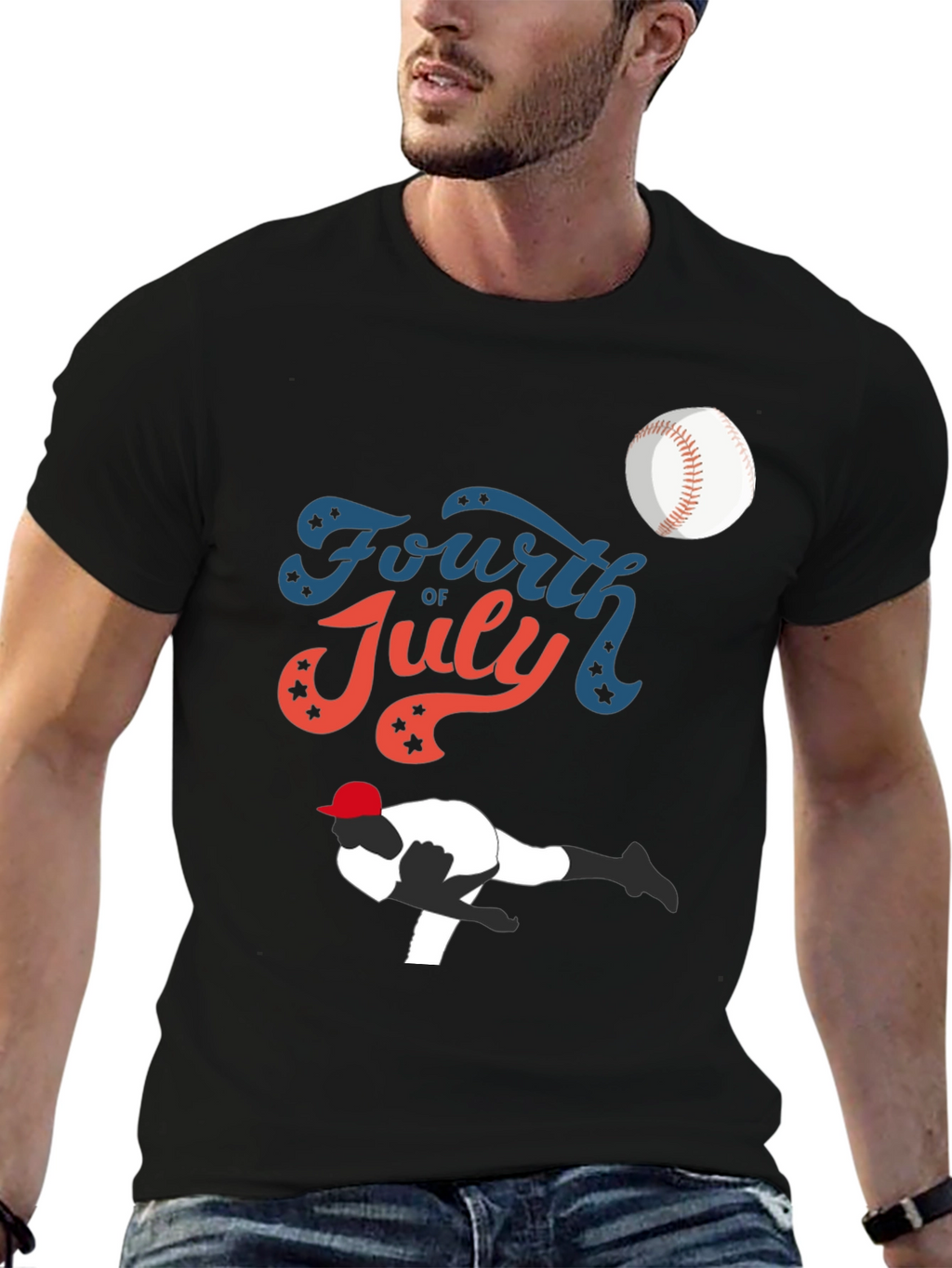 Fourth of July Baseball Graphic Tee