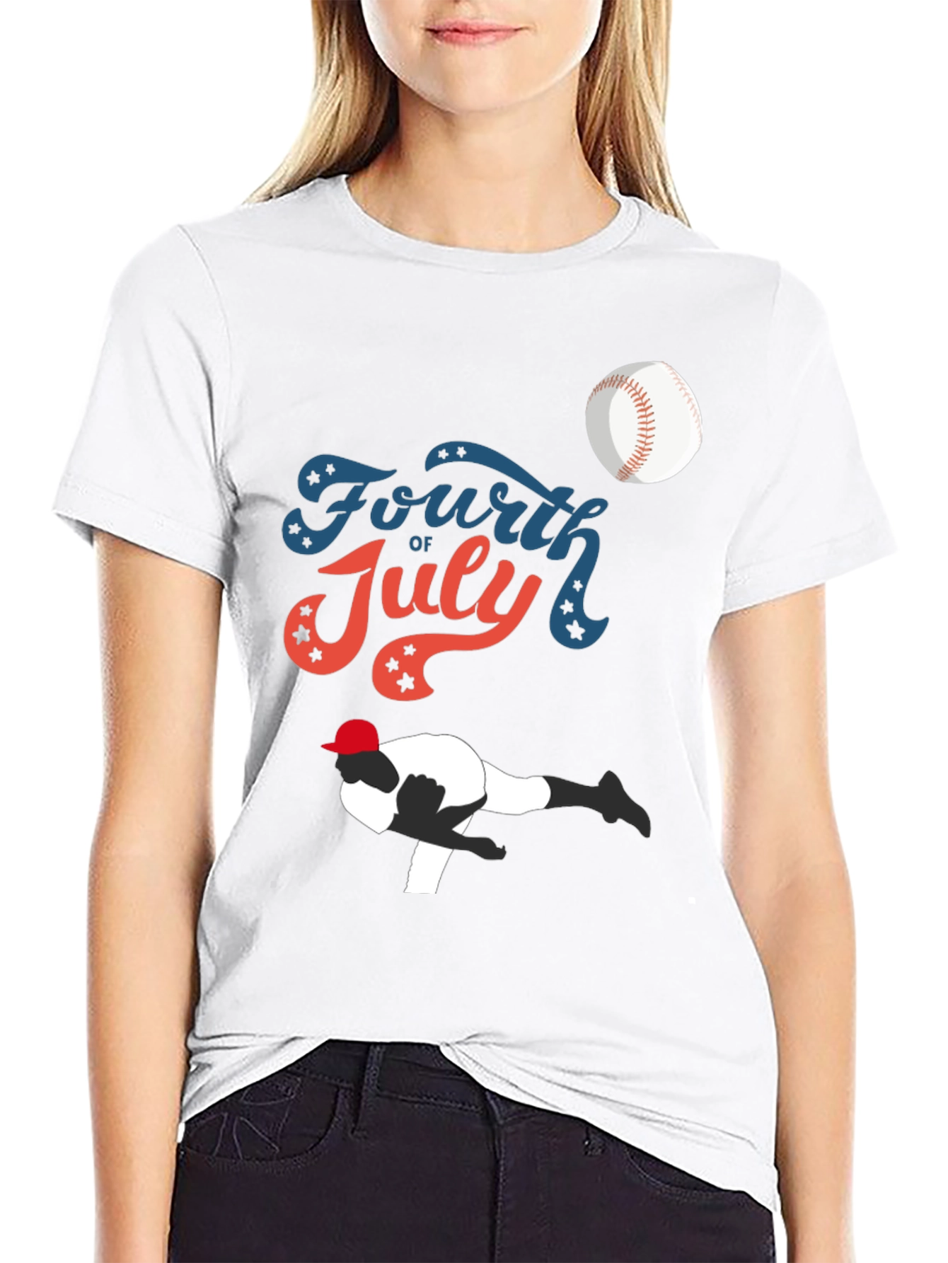 Fourth of July Baseball Graphic Tee