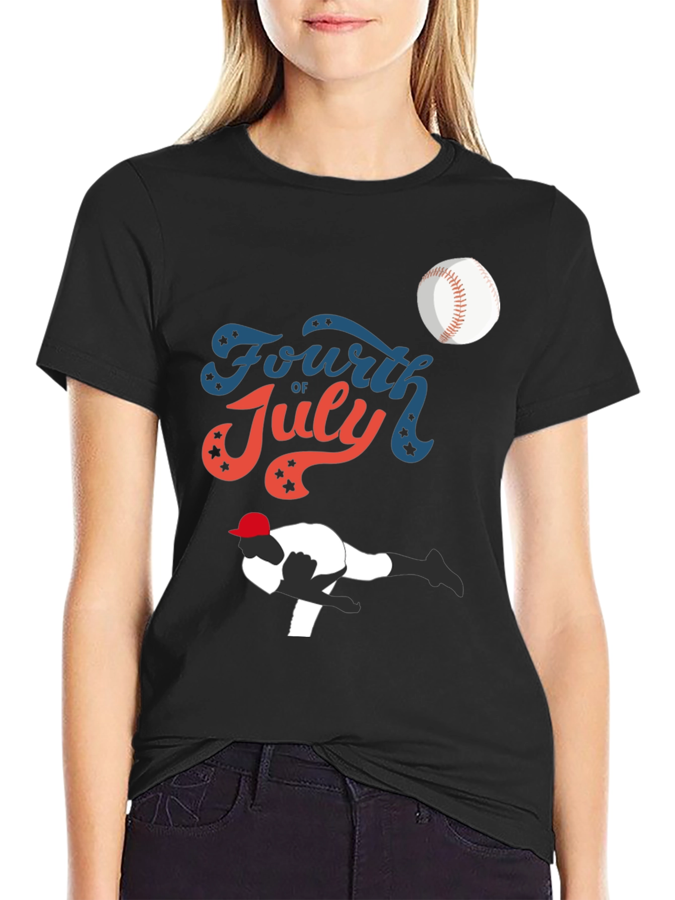Fourth of July Baseball Graphic Tee
