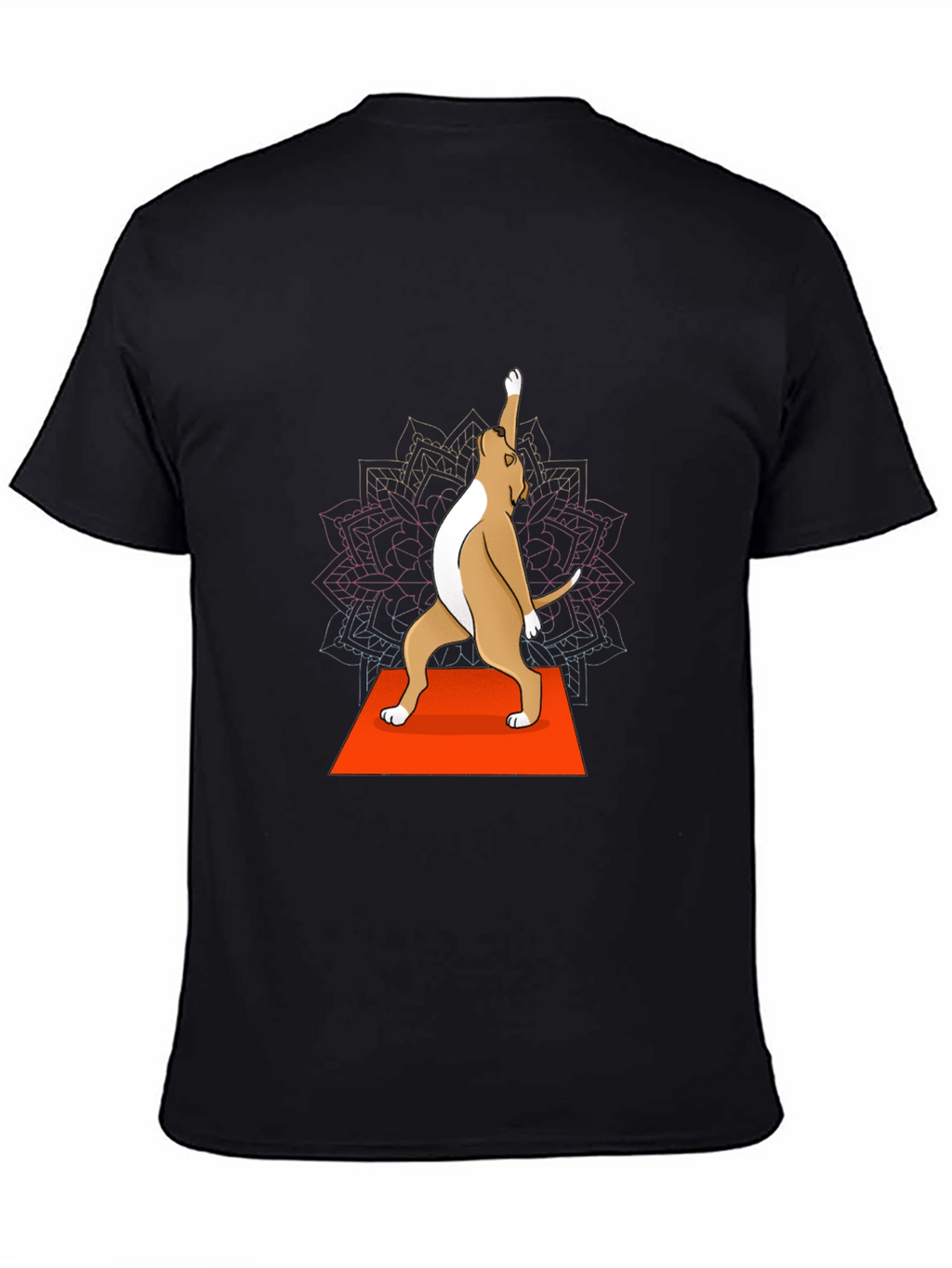 Yoga Dog Graphic Tee - Black Crew Neck T-Shirt