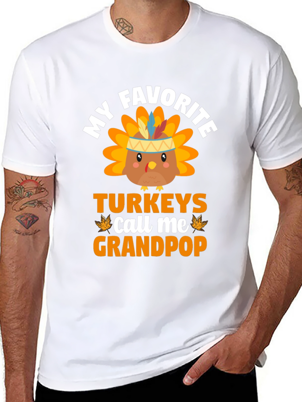 My Favorite Turkeys Call Me Grandpop Thanksgiving T-Shirt