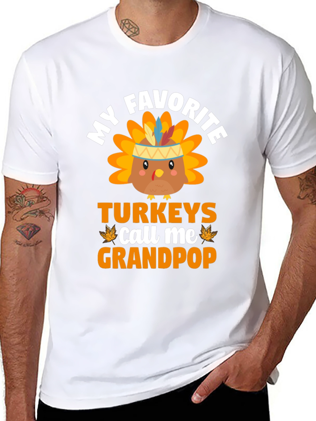 My Favorite Turkeys Call Me Grandpop Thanksgiving T-Shirt