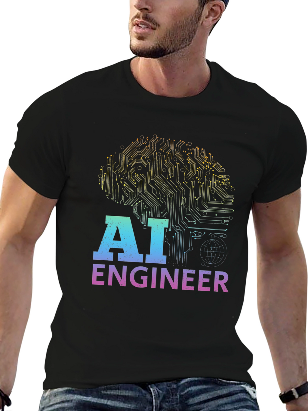 AI Engineer T-Shirt - Circuit Brain Design