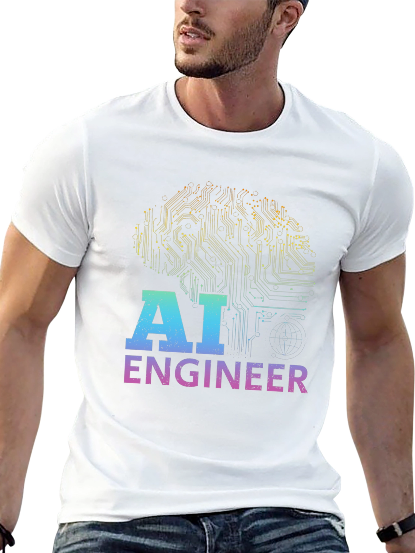 AI Engineer T-Shirt - Circuit Brain Design