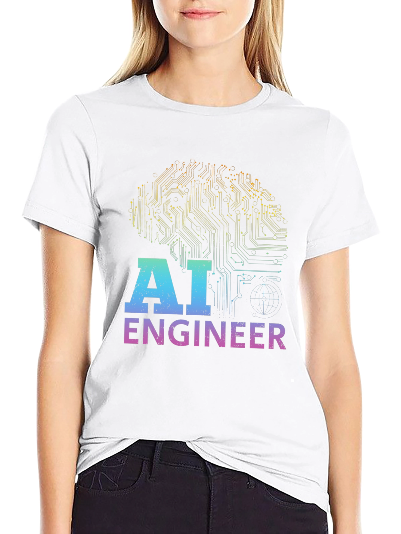 AI Engineer T-Shirt - Circuit Brain Design