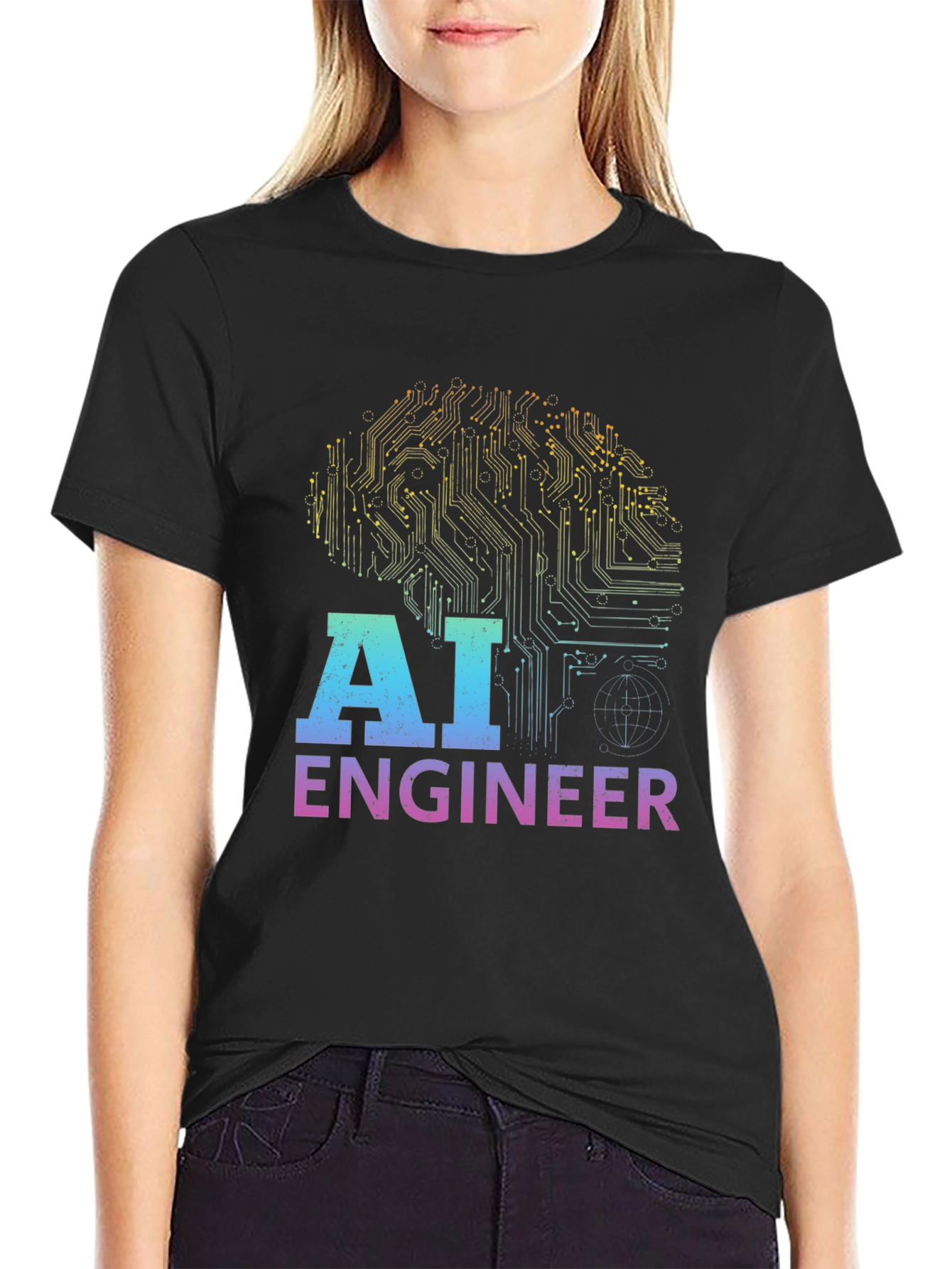 AI Engineer T-Shirt - Circuit Brain Design