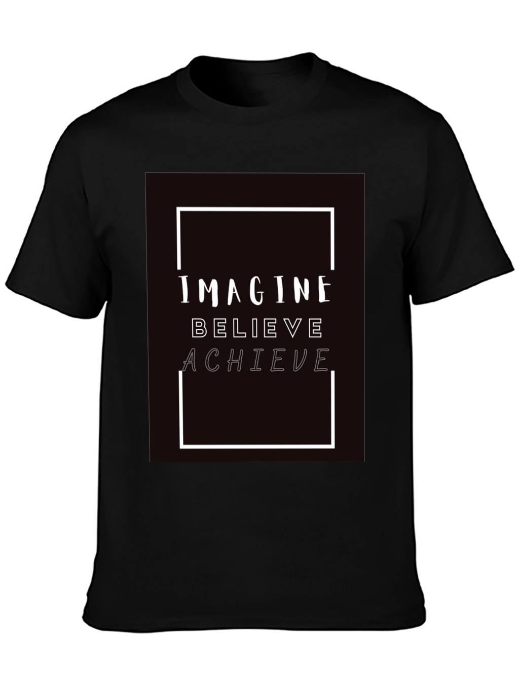 Imagine Believe Achieve Black Graphic Tee