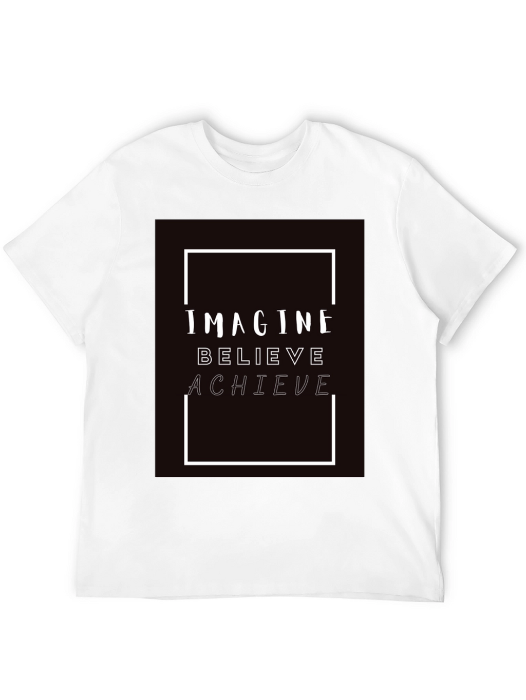 Imagine Believe Achieve Black Graphic Tee