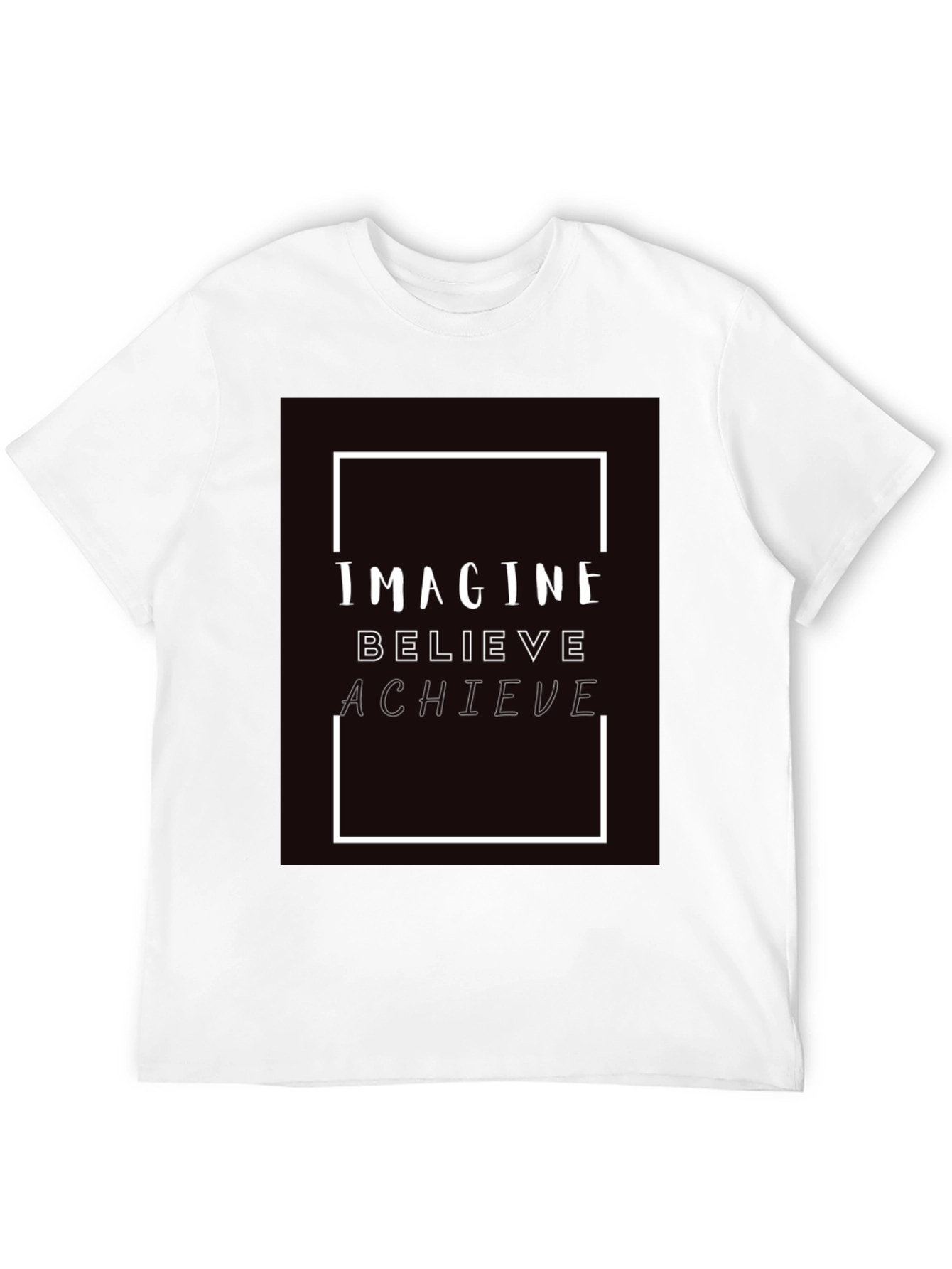 Imagine Believe Achieve Black Graphic Tee