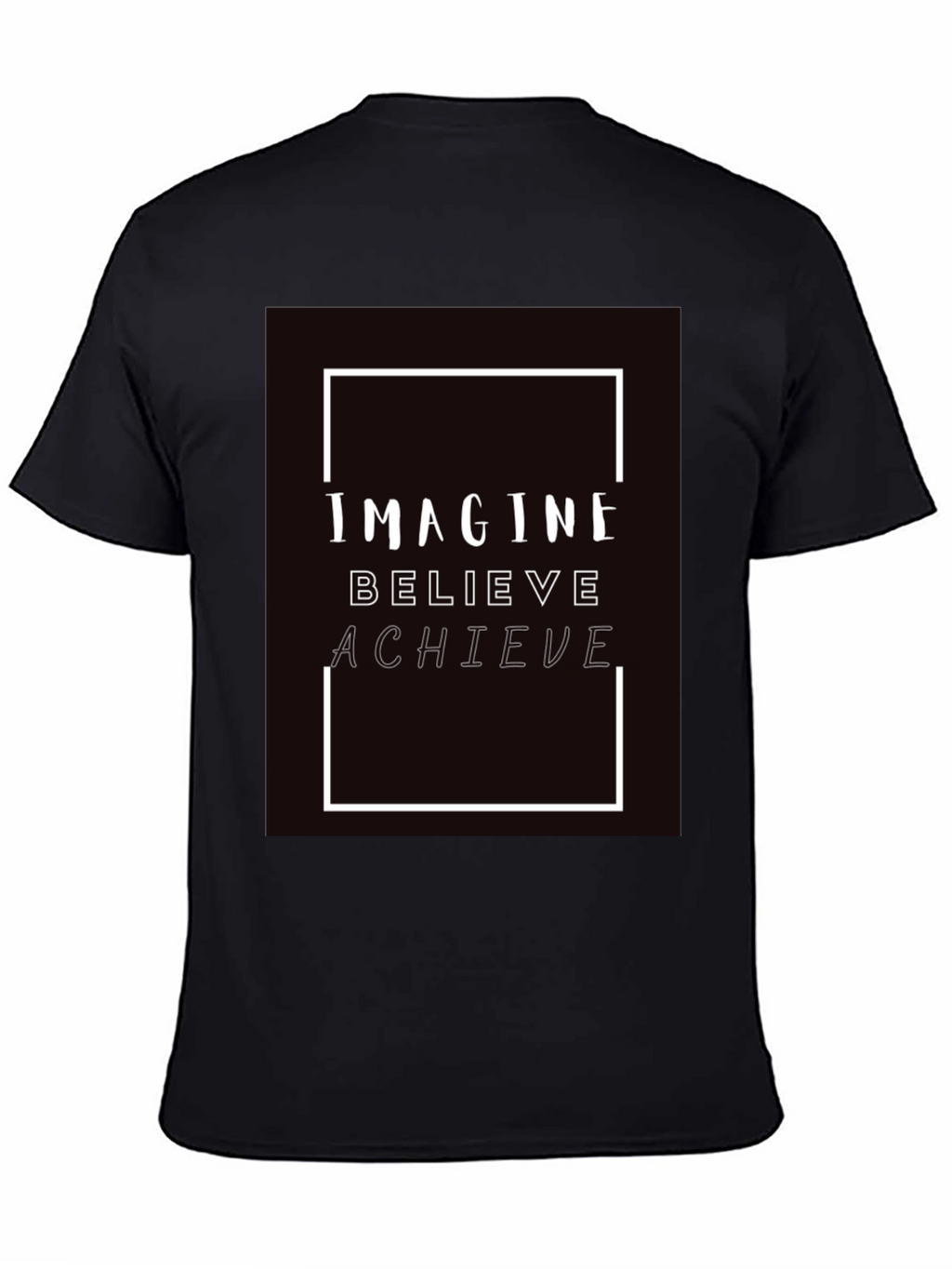 Imagine Believe Achieve Black Graphic Tee