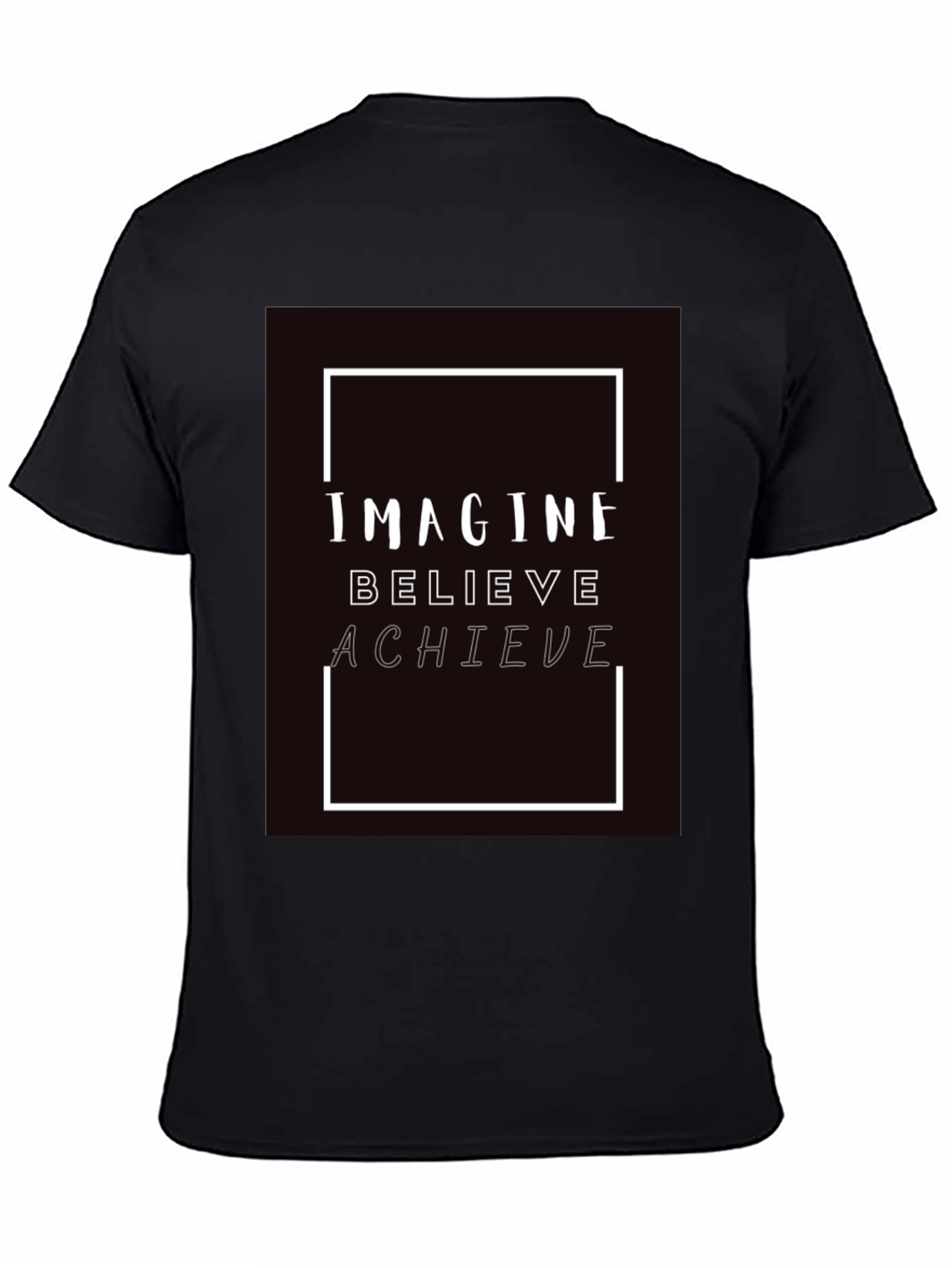 Imagine Believe Achieve Black Graphic Tee