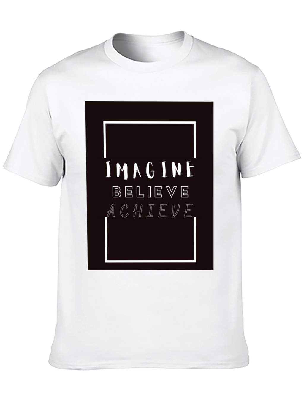 Imagine Believe Achieve Black Graphic Tee