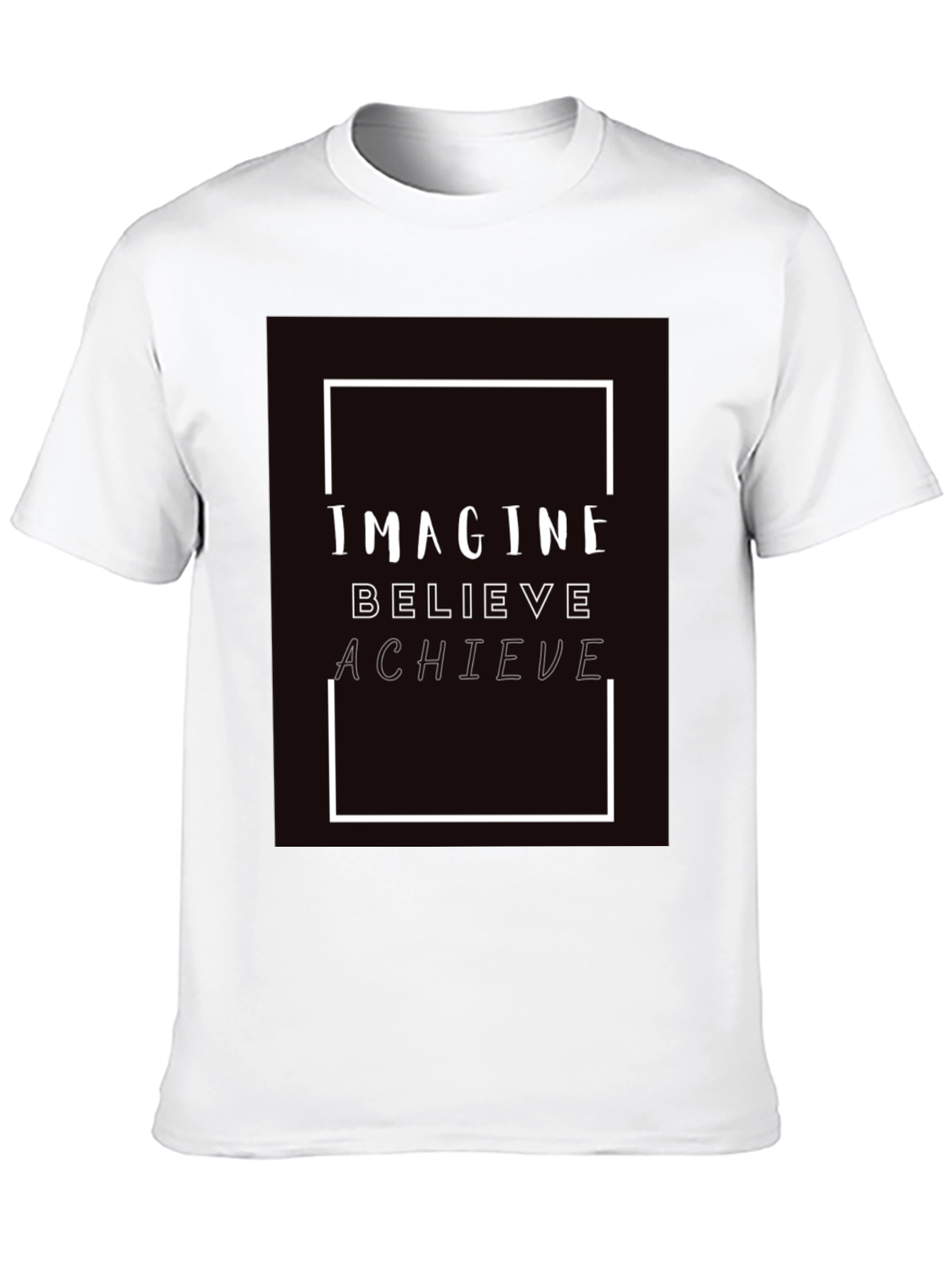 Imagine Believe Achieve Black Graphic Tee