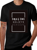 Imagine Believe Achieve Black Graphic Tee