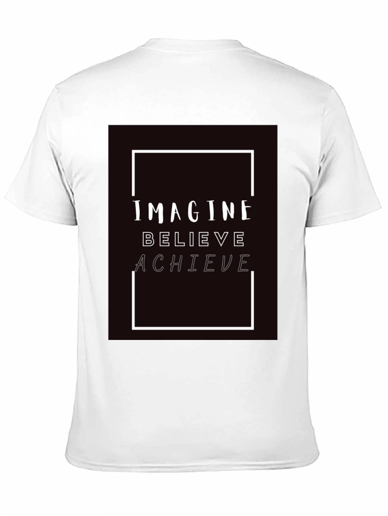 Imagine Believe Achieve Black Graphic Tee
