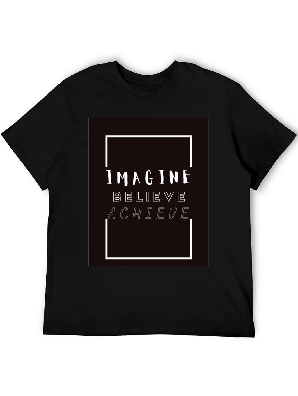 Imagine Believe Achieve Black Graphic Tee
