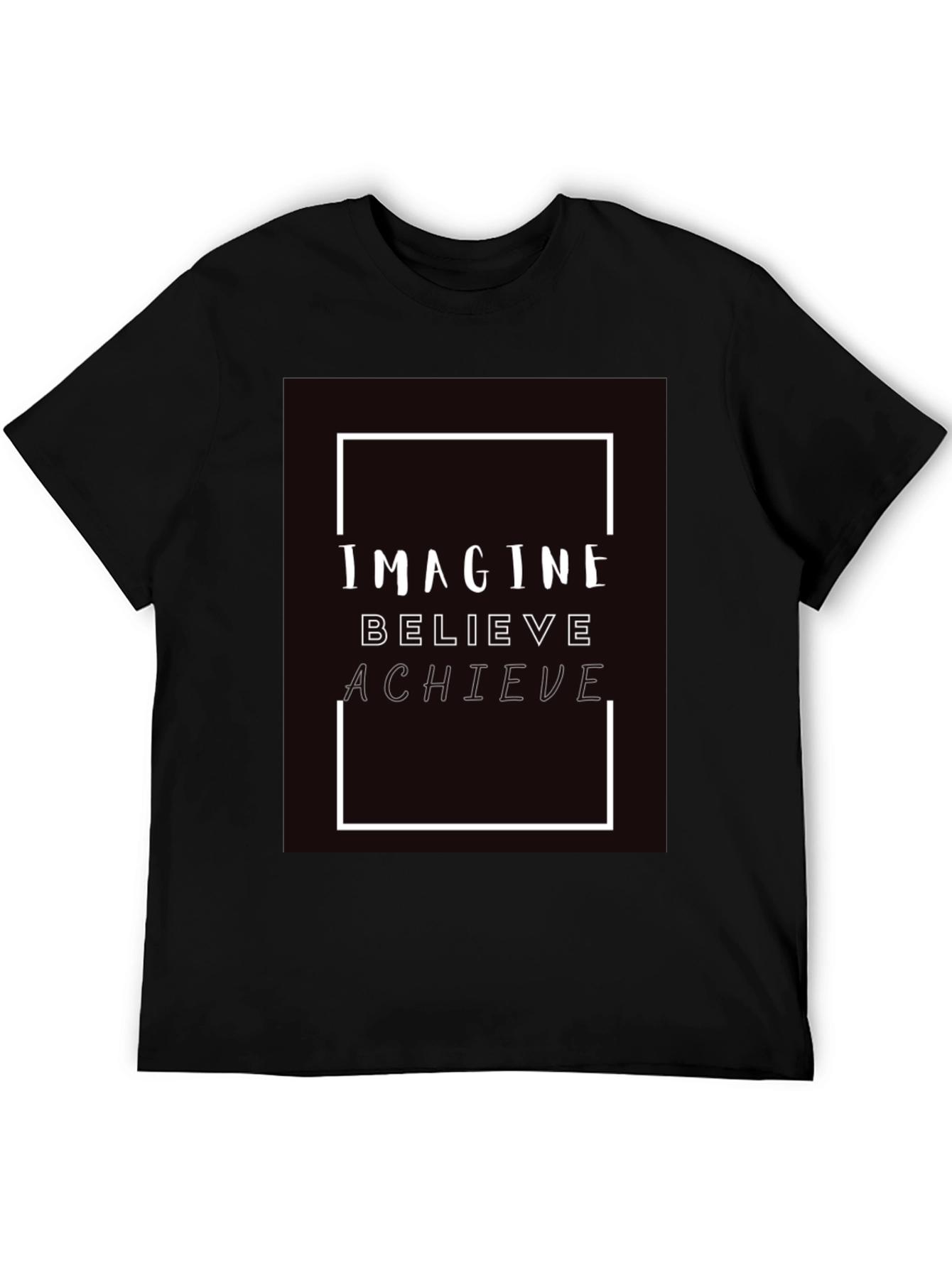 Imagine Believe Achieve Black Graphic Tee