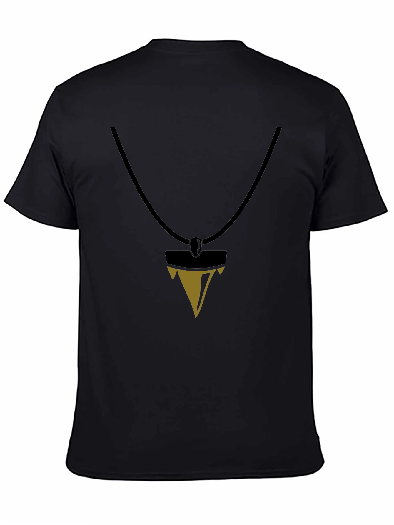 Black T-Shirt with Pendant Design