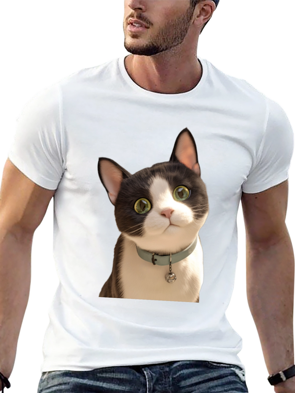 Cute Cat Graphic T-Shirt - Unisex Black Tee