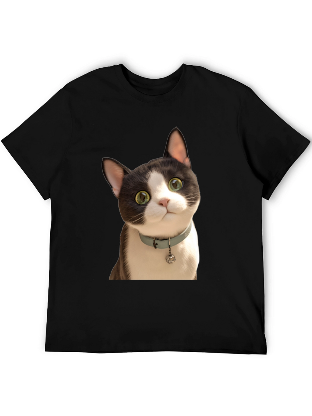 Cute Cat Graphic T-Shirt - Unisex Black Tee