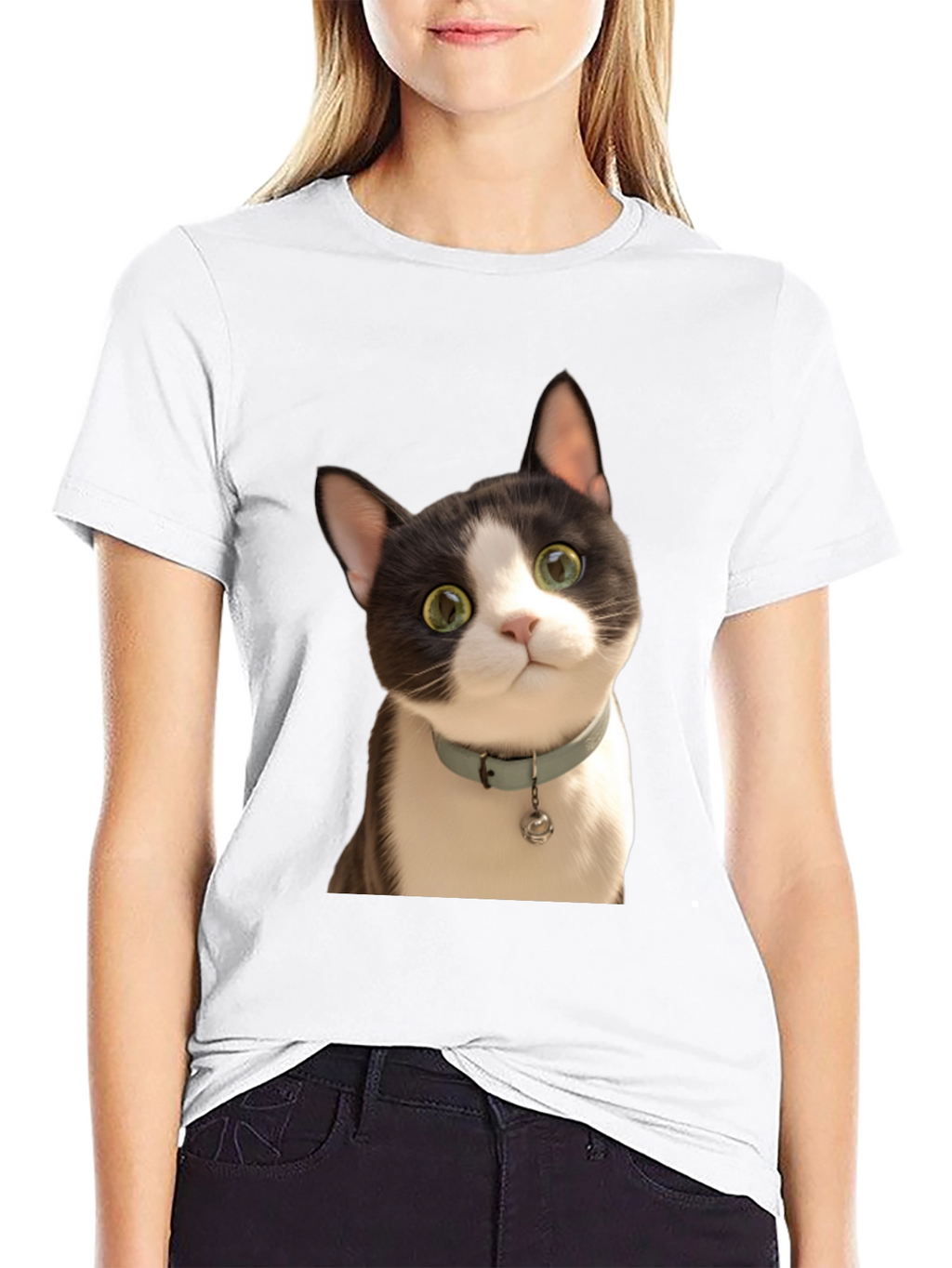 Cute Cat Graphic T-Shirt - Unisex Black Tee