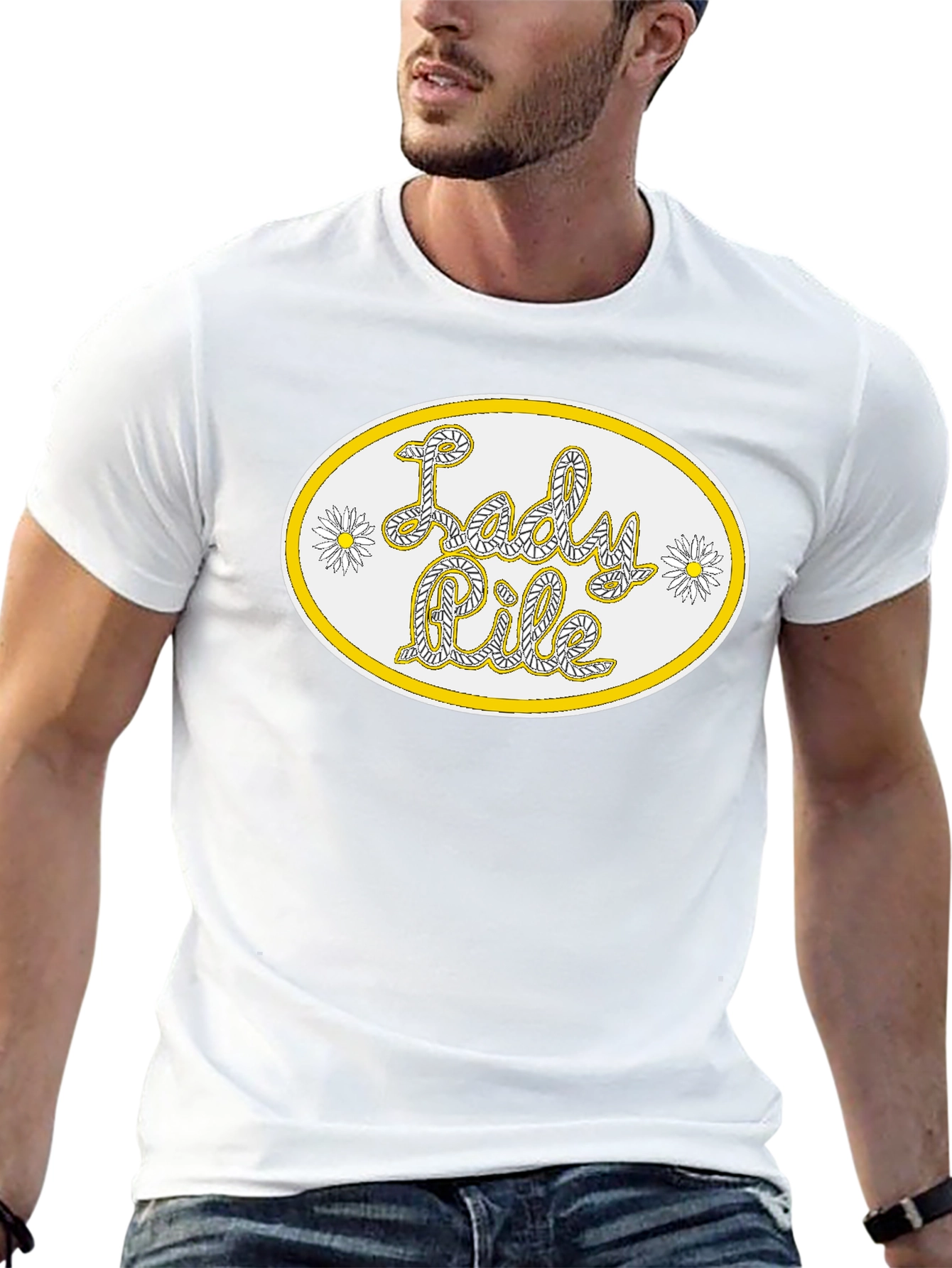 Lady Pile Graphic Tee - Black Cotton T-Shirt