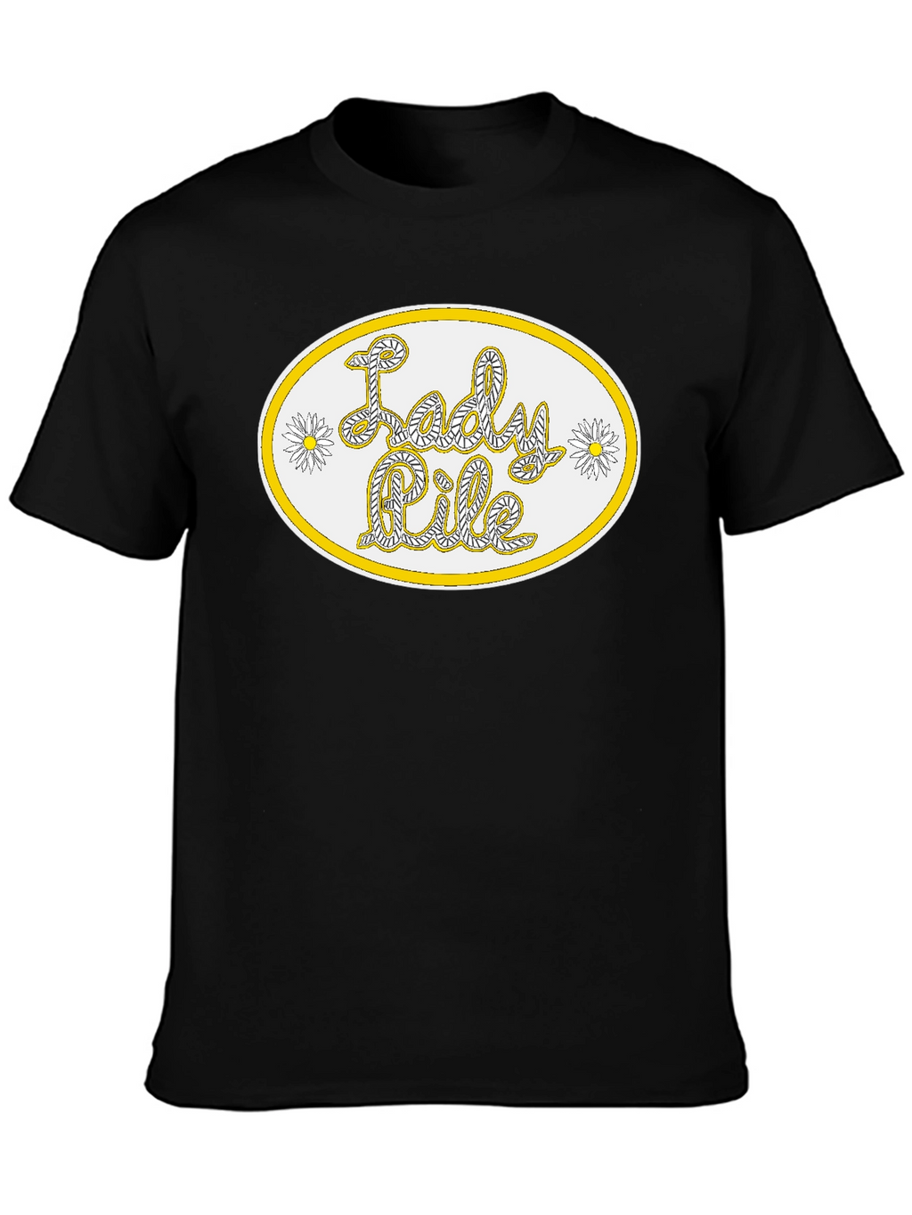 Lady Pile Graphic Tee - Black Cotton T-Shirt