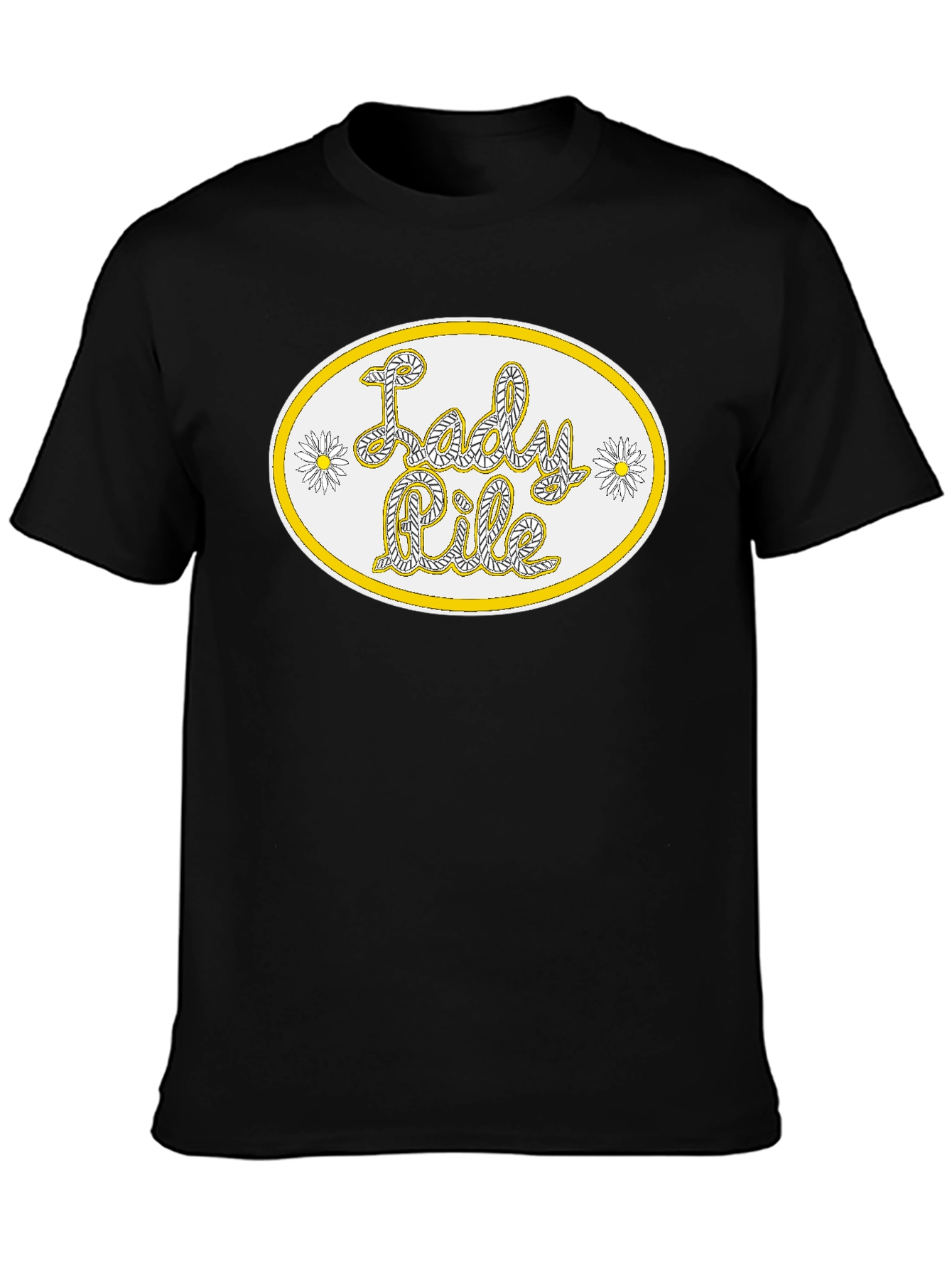 Lady Pile Graphic Tee - Black Cotton T-Shirt