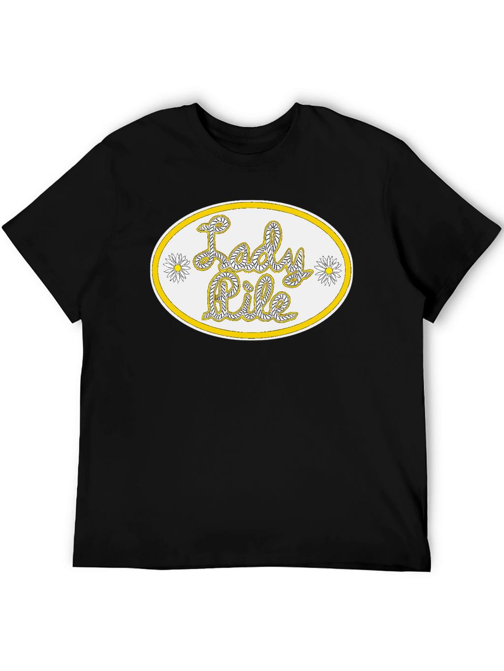 Lady Pile Graphic Tee - Black Cotton T-Shirt