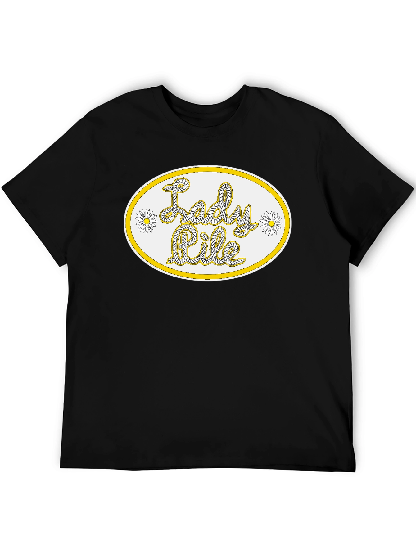 Lady Pile Graphic Tee - Black Cotton T-Shirt
