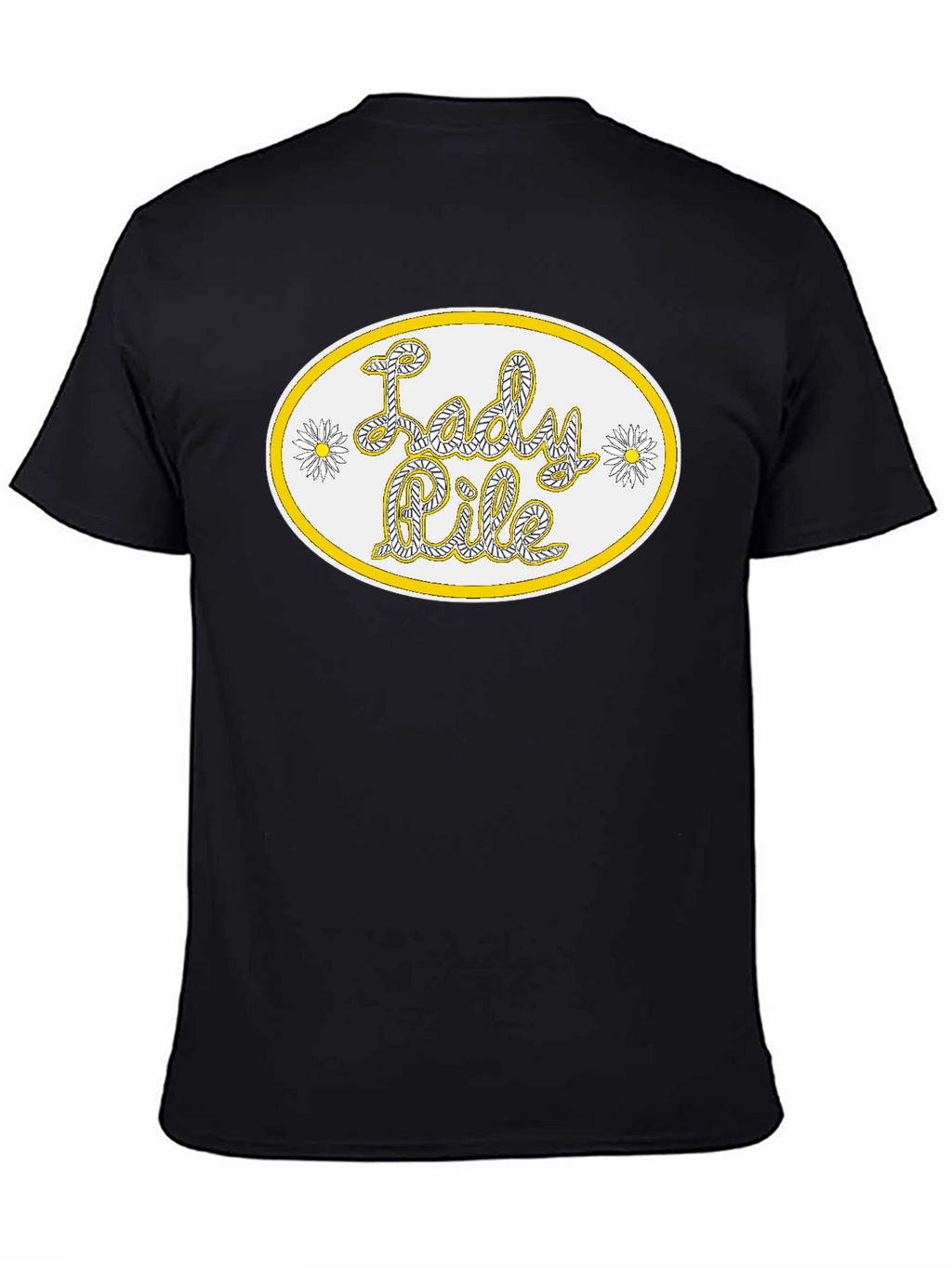 Lady Pile Graphic Tee - Black Cotton T-Shirt