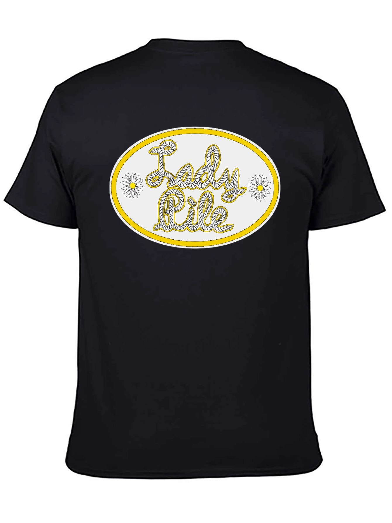 Lady Pile Graphic Tee - Black Cotton T-Shirt