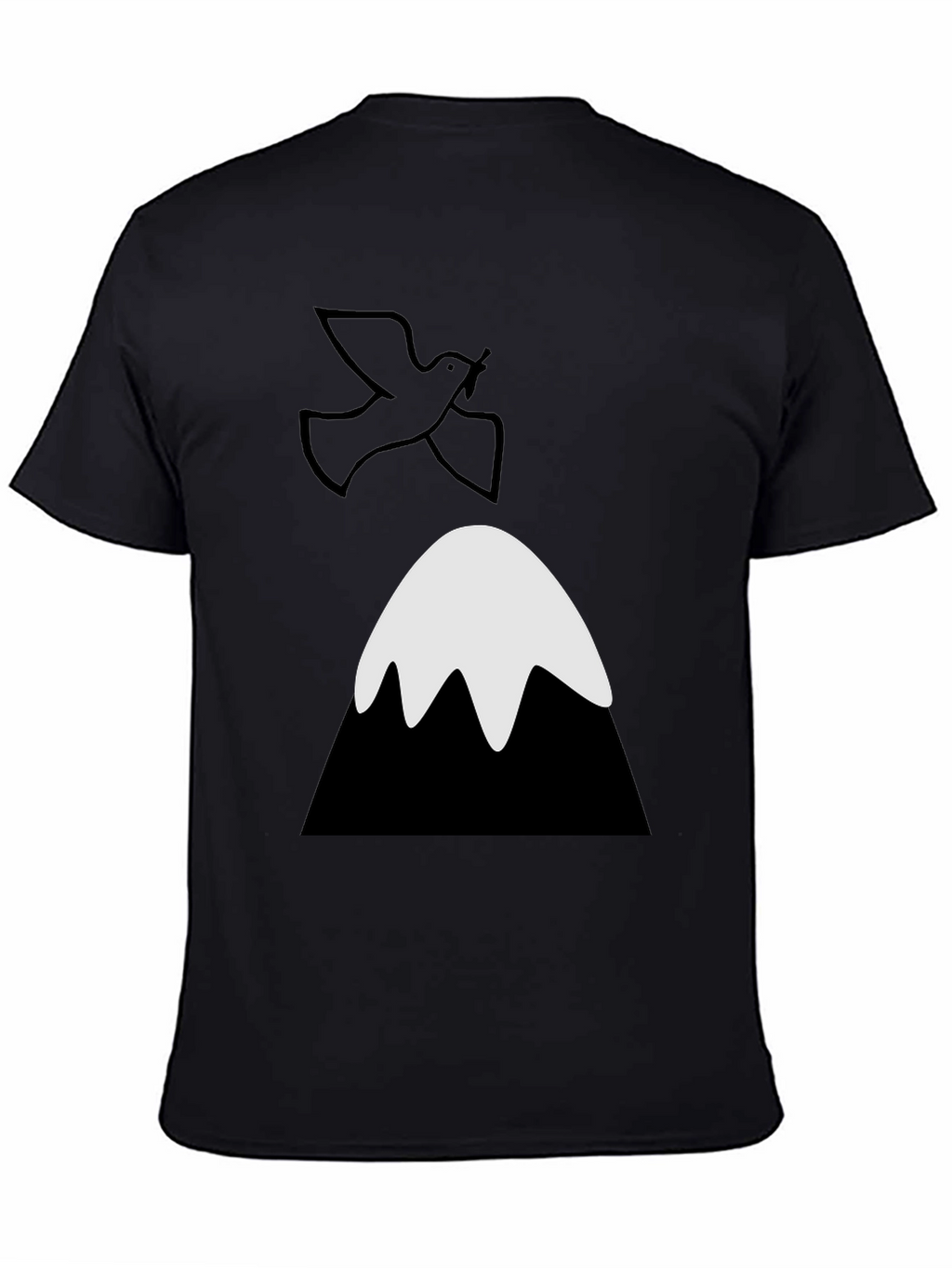 Dove Over Mountain Graphic Tee - Unisex Black T-Shirt