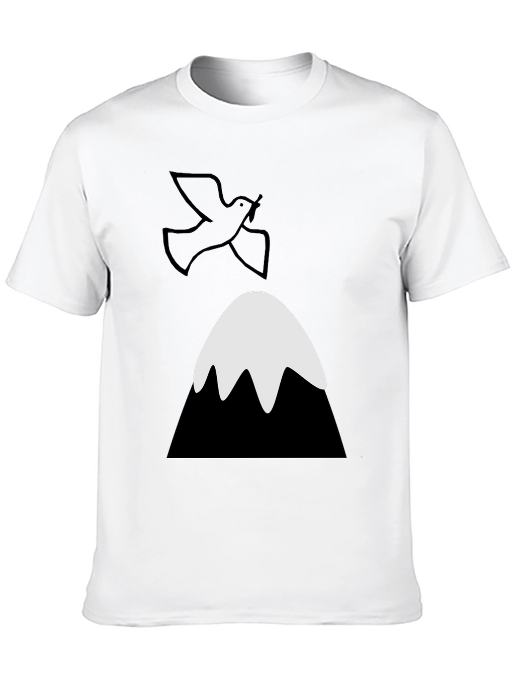 Dove Over Mountain Graphic Tee - Unisex Black T-Shirt