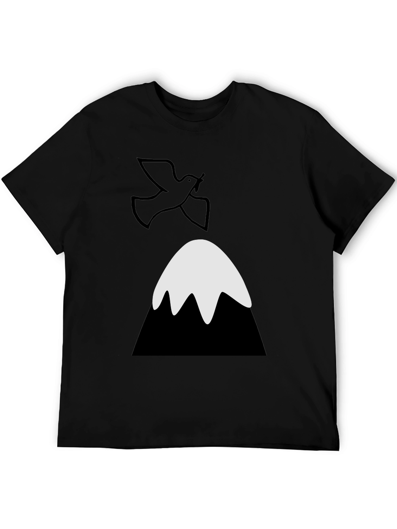 Dove Over Mountain Graphic Tee - Unisex Black T-Shirt