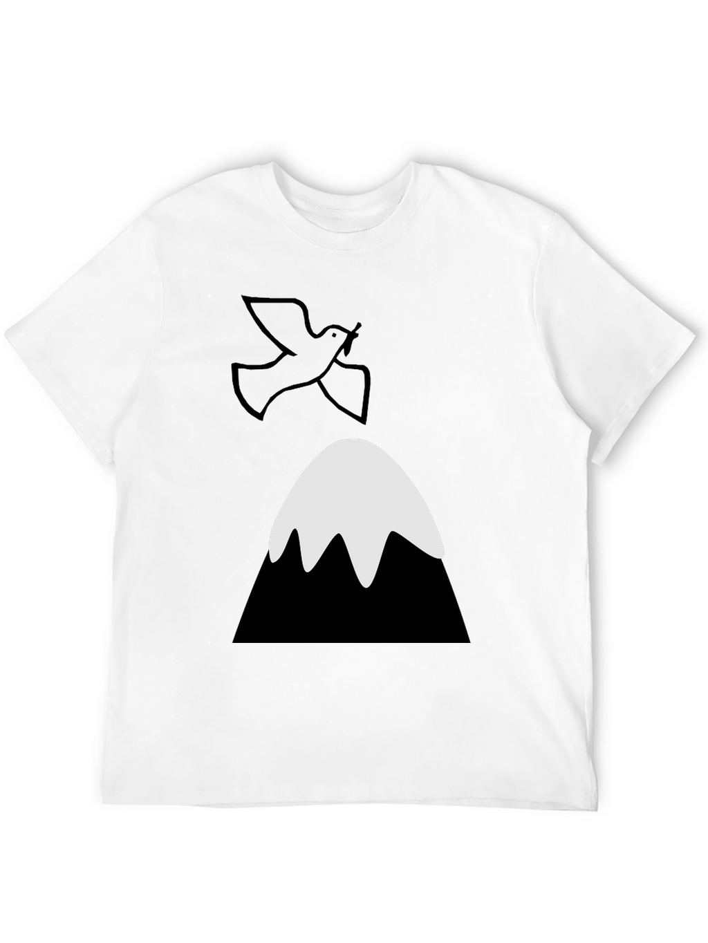 Dove Over Mountain Graphic Tee - Unisex Black T-Shirt