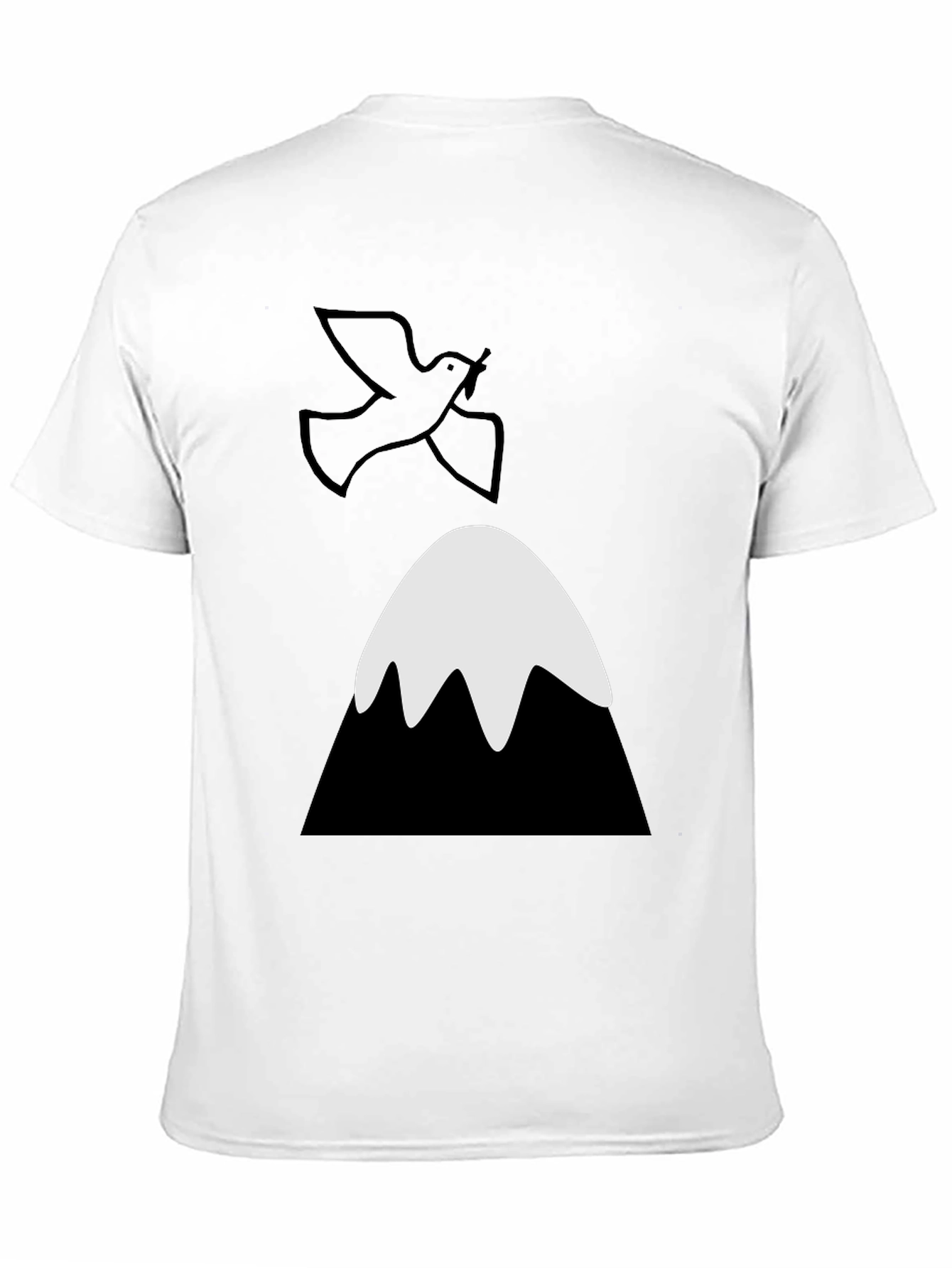 Dove Over Mountain Graphic Tee - Unisex Black T-Shirt