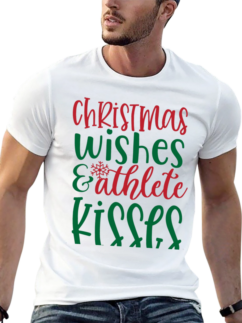 Christmas Wishes Athlete Kisses Graphic Tee