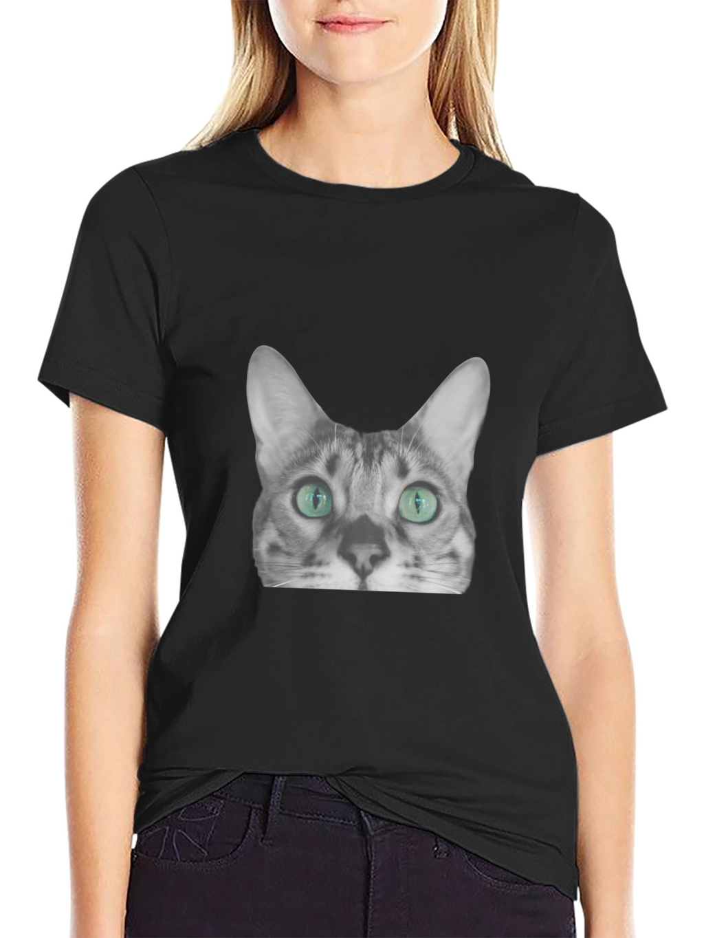 Cool Cat Graphic Tee - Black