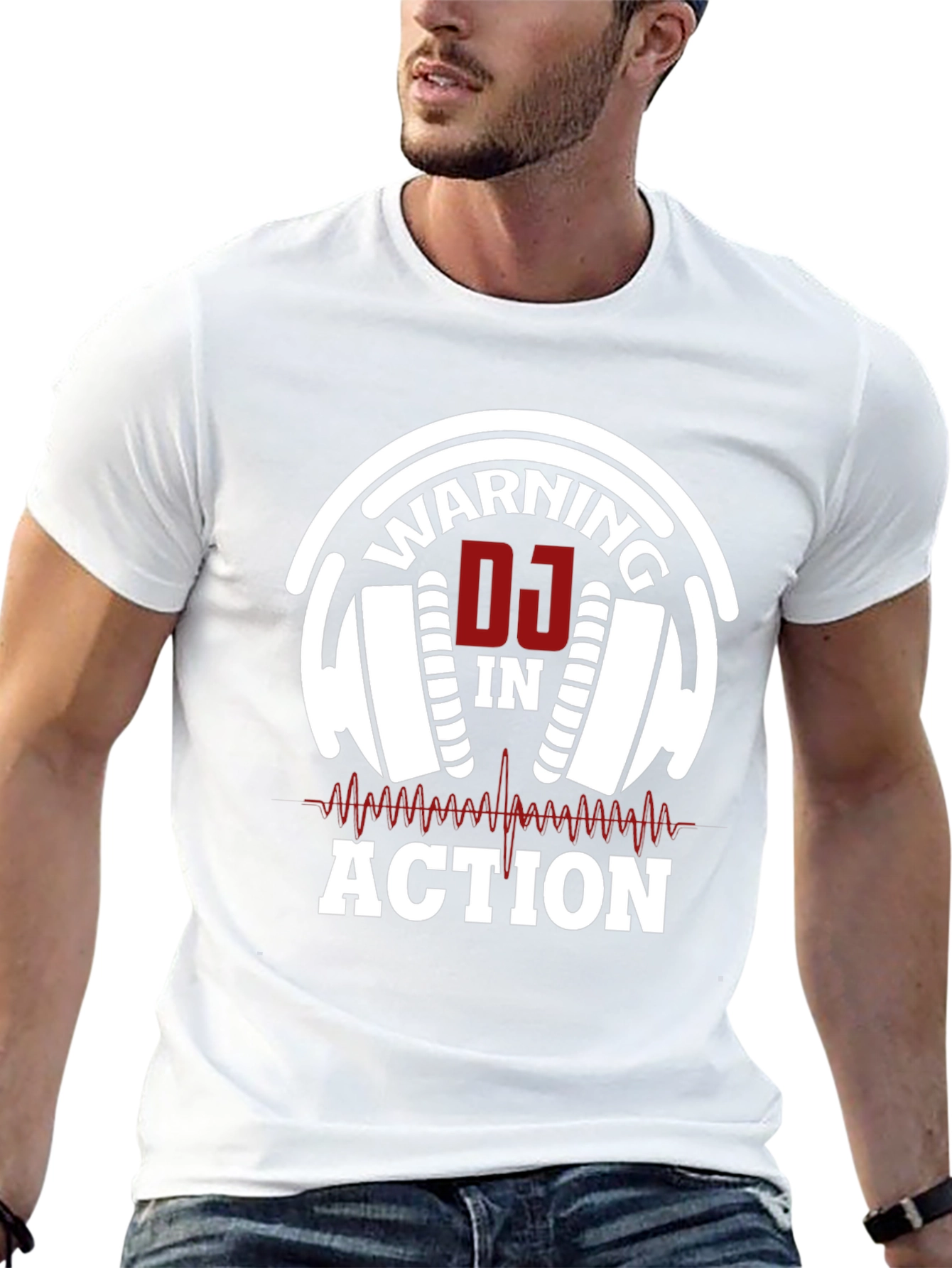 Warning DJ in Action Black T-Shirt