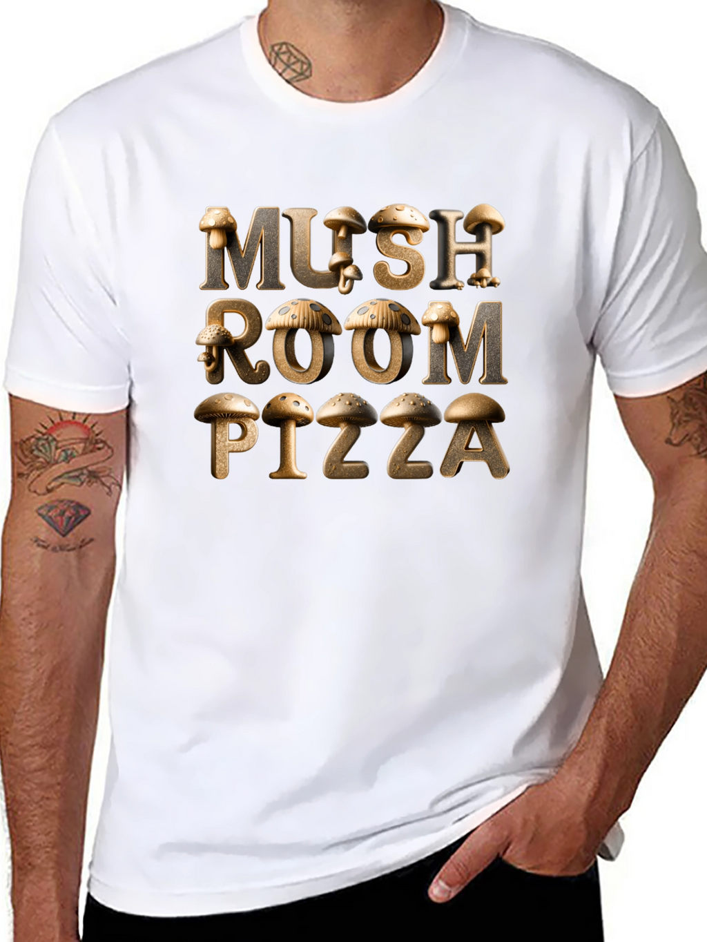Mushroom Pizza Graphic Tee - Unique Design!