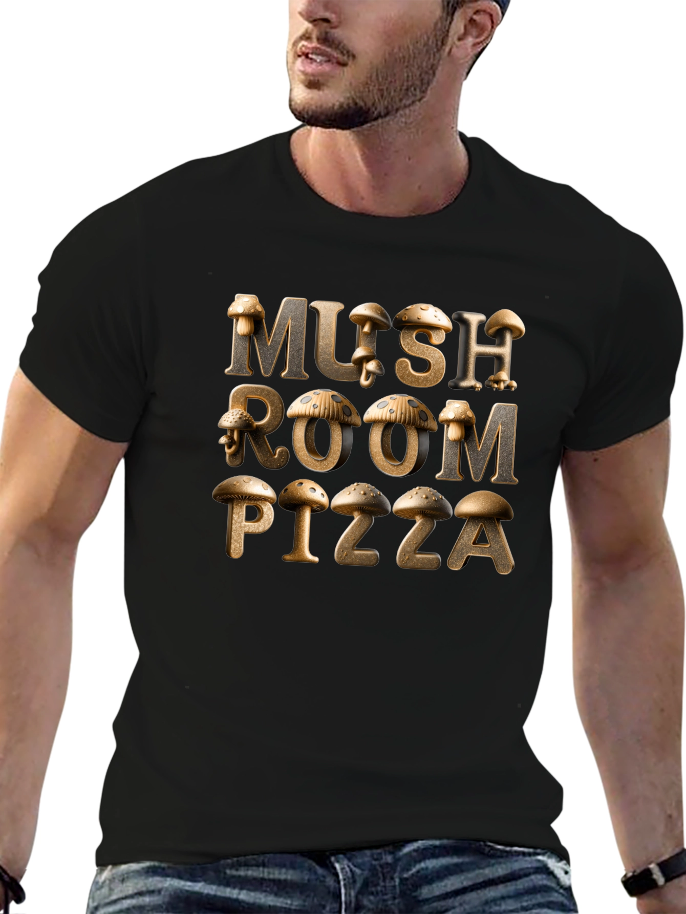 Mushroom Pizza Graphic Tee - Unique Design!