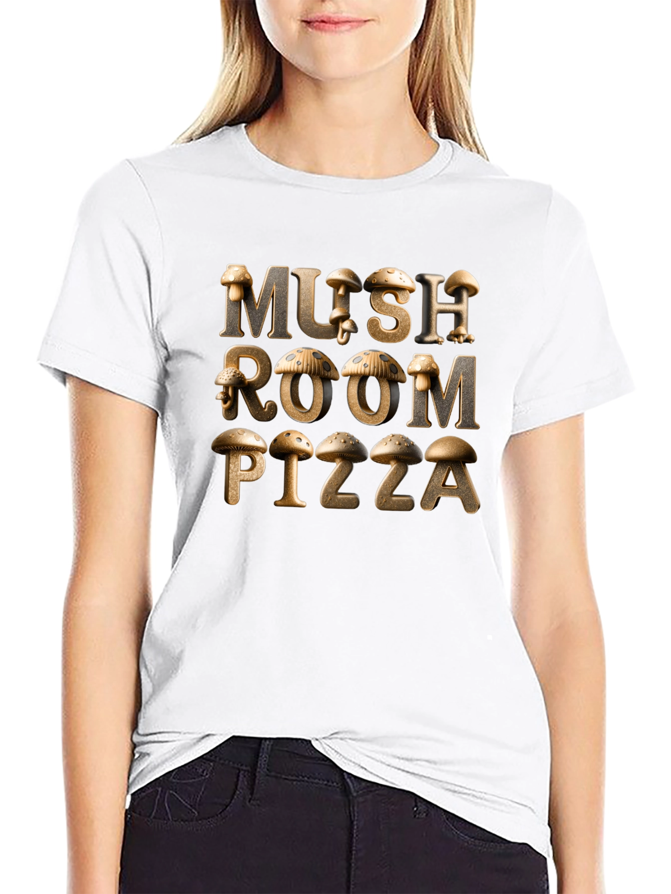 Mushroom Pizza Graphic Tee - Unique Design!