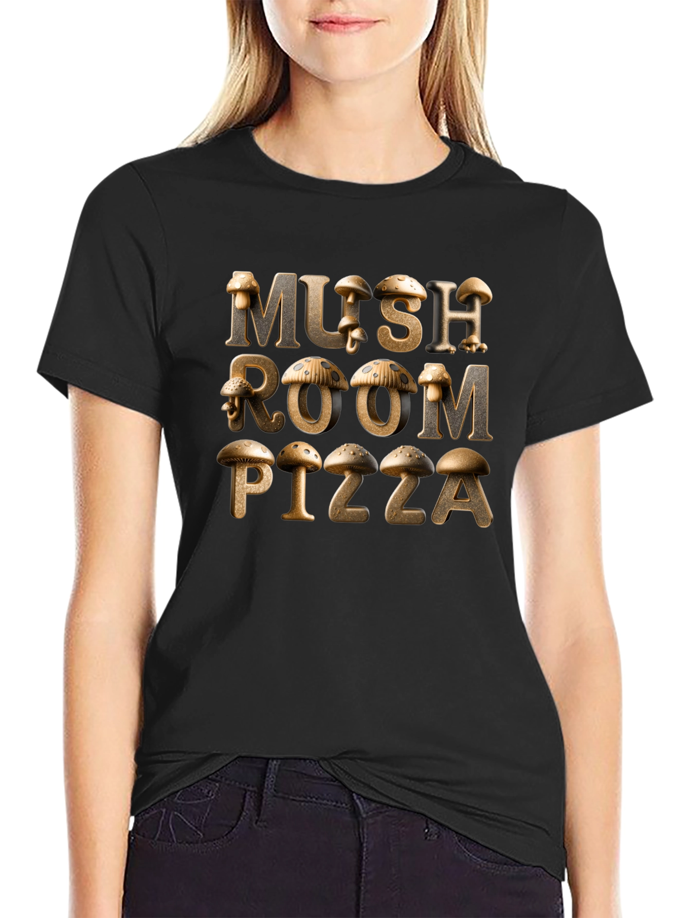 Mushroom Pizza Graphic Tee - Unique Design!