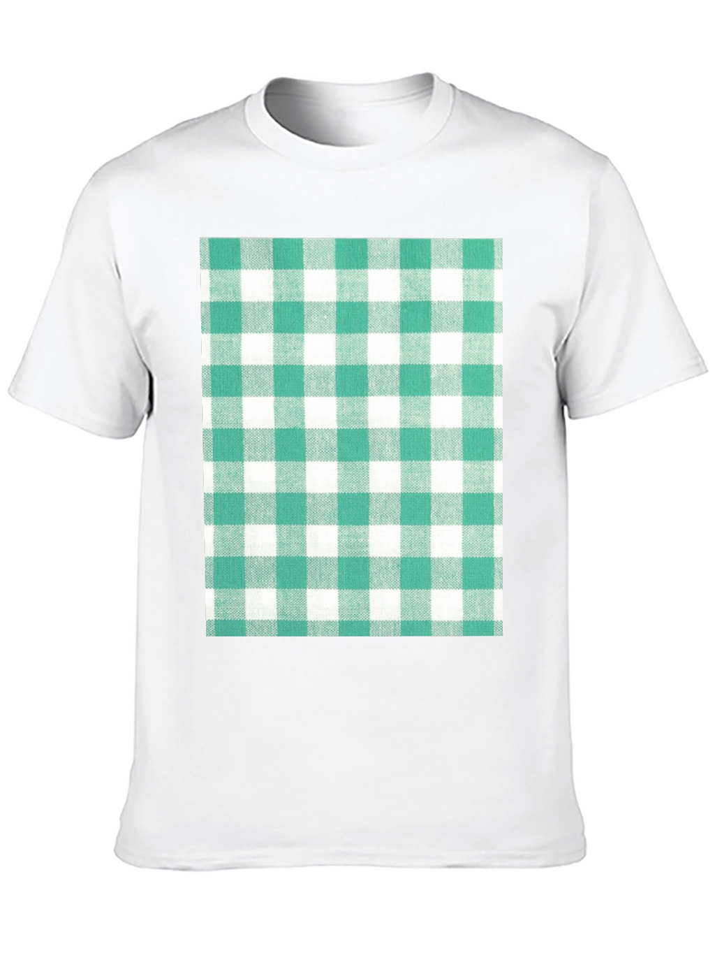 Gingham Pattern T-Shirt - Black
