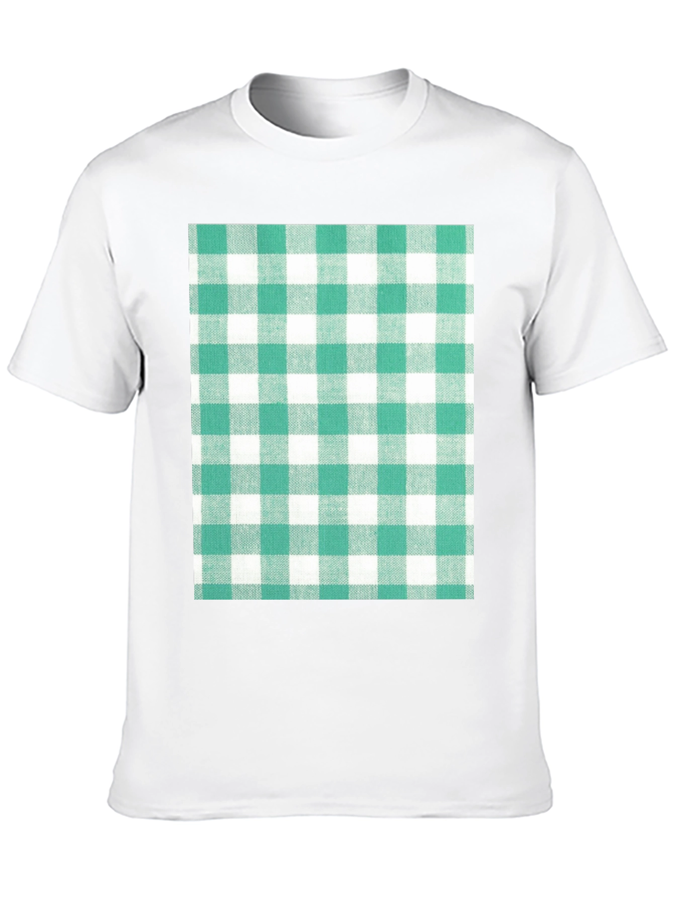 Gingham Pattern T-Shirt - Black