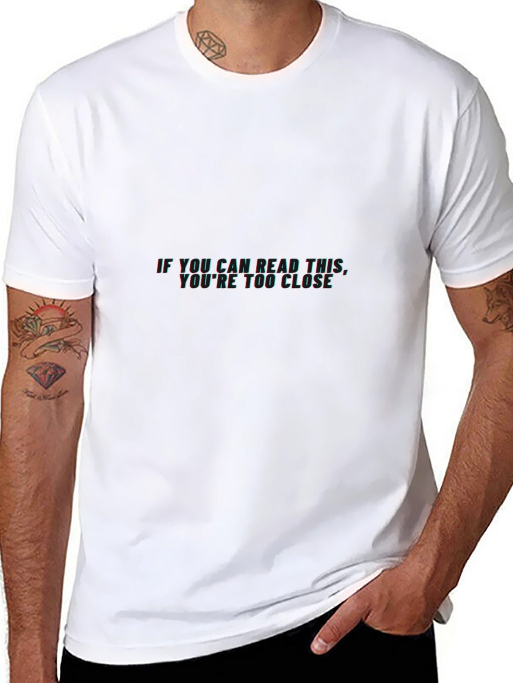 Funny 3D Text Black Graphic T-Shirt