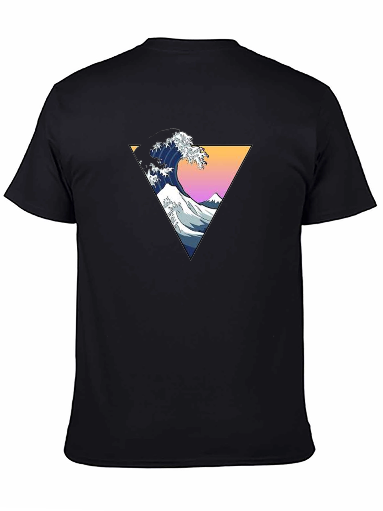 Great Wave Triangle Graphic Tee - Black